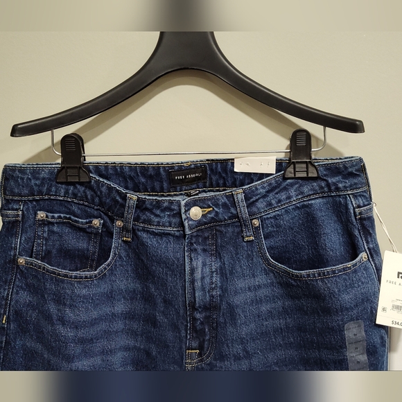 New! Free Assembly The Super High Straight Women's Blue Jeans. Size 14.  NWT - Picture 2 of 8